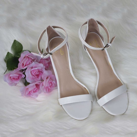 Mix No 6 Open Toe Synthetic White Sandals. - Picture 3 of 5